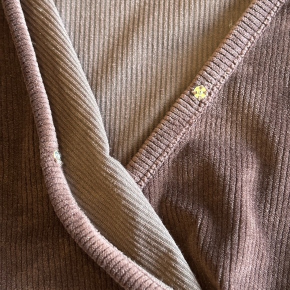 Madewell Corduroy Tie-Front Faux-Wrap Top - Picture 10 of 13